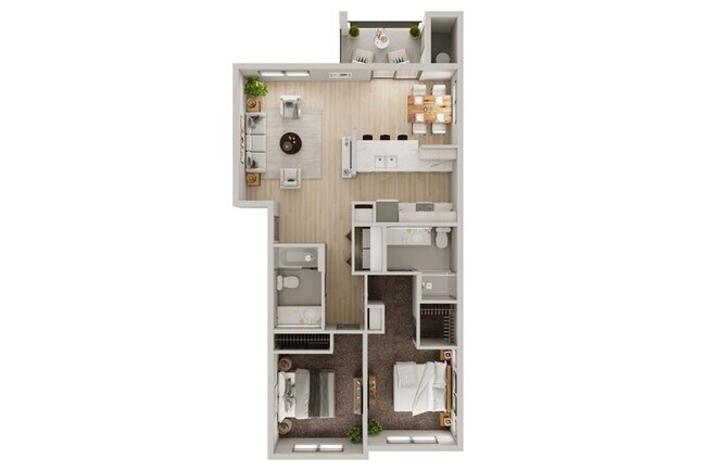 The Rainer - Top / Bottom Middle Units  23-303 floor plan